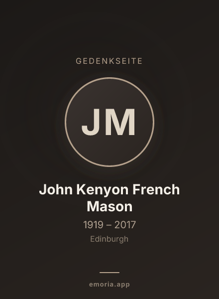 Gedenkportrait von John Kenyon French Mason