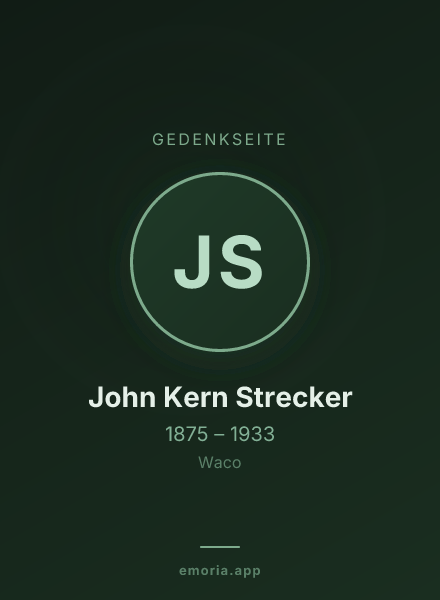 Gedenkportrait von John Kern Strecker