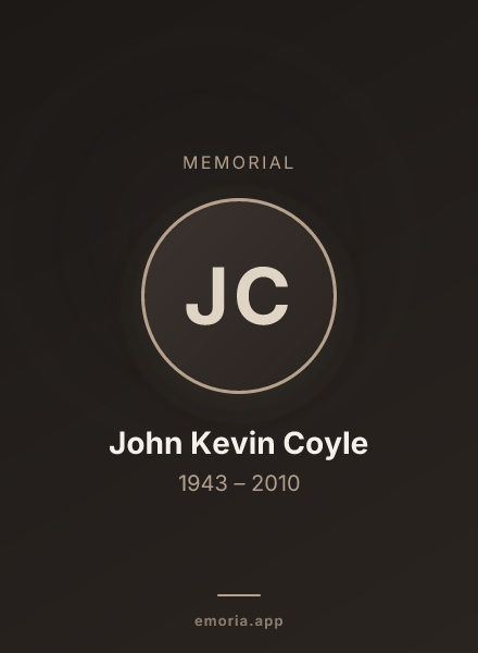 Memorial portrait of John Kevin Coyle