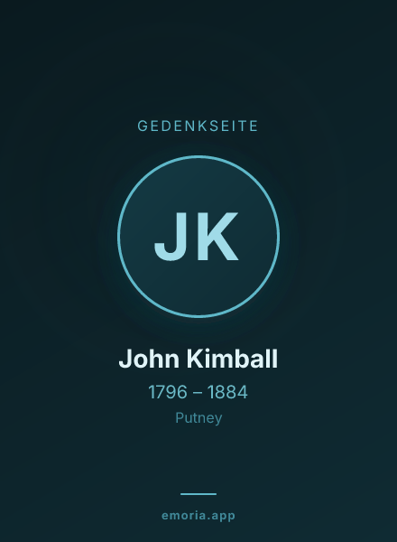 Gedenkportrait von John Kimball