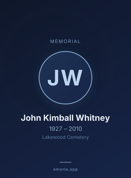 Memorial portrait of John Kimball Whitney