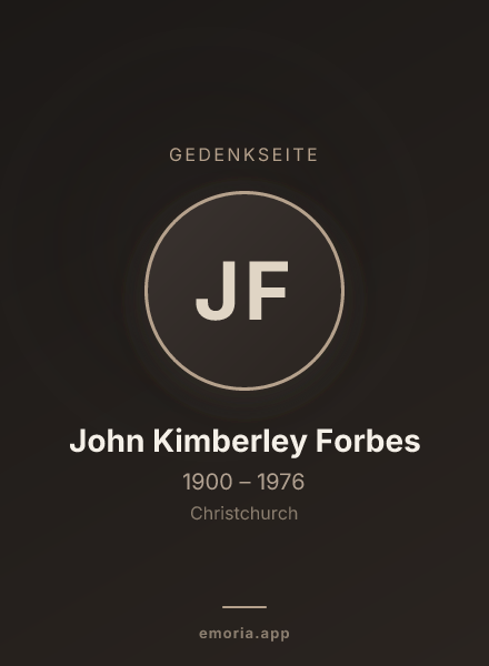 Gedenkportrait von John Kimberley Forbes