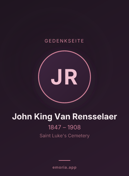 Gedenkportrait von John King Van Rensselaer