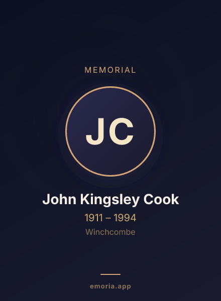 Memorial portrait of John Kingsley Cook