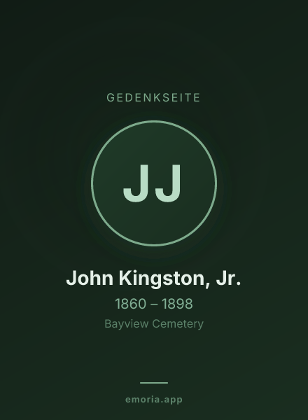 Gedenkportrait von John Kingston, Jr.