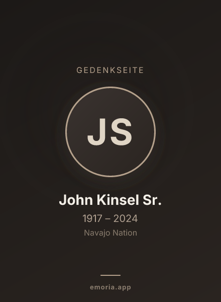 Gedenkportrait von John Kinsel Sr.