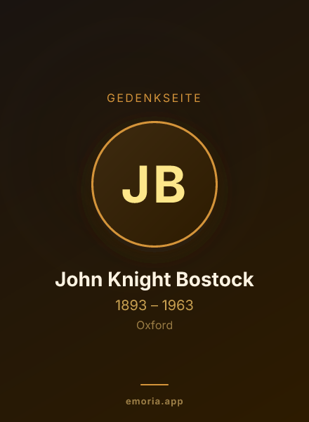 Gedenkportrait von John Knight Bostock