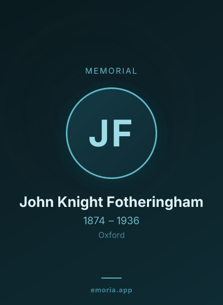 Memorial portrait of John Knight Fotheringham