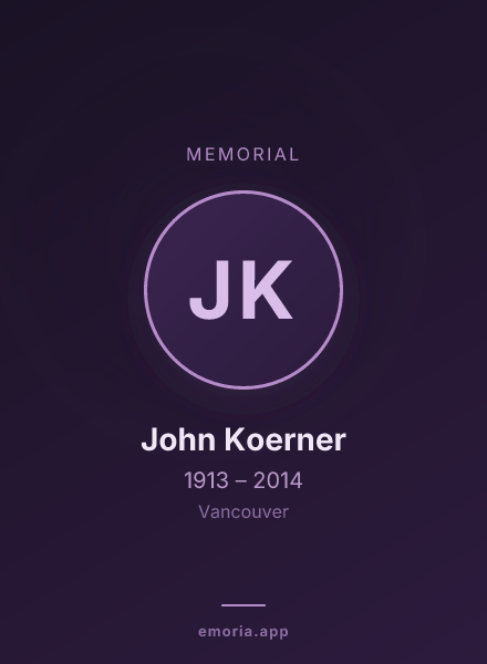 Memorial portrait of John Koerner