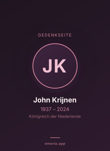 Gedenkportrait von John Krijnen