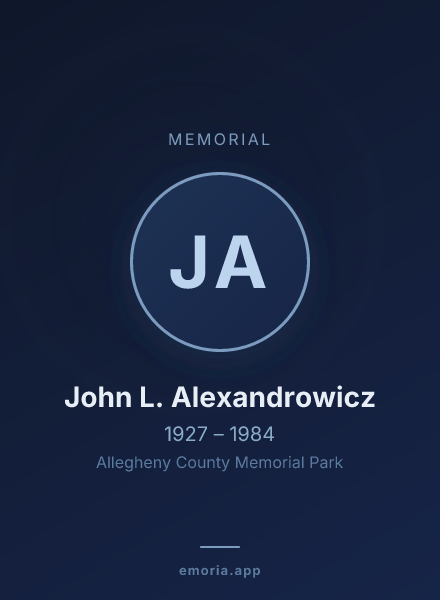 Memorial portrait of John L. Alexandrowicz