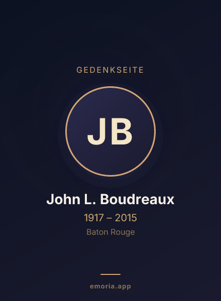 Gedenkportrait von John L. Boudreaux
