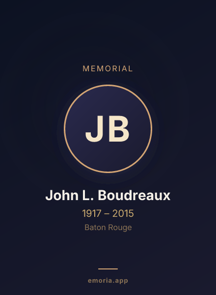 Memorial portrait of John L. Boudreaux