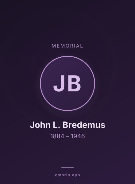 Memorial portrait of John L. Bredemus