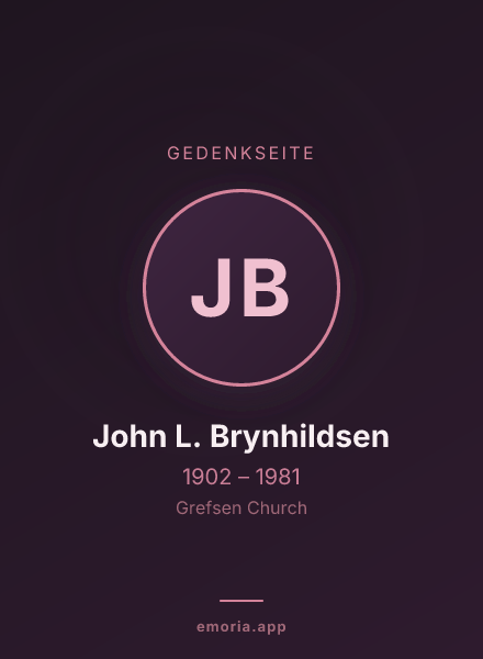 Gedenkportrait von John L. Brynhildsen