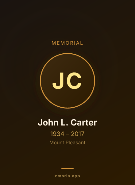 Memorial portrait of John L. Carter