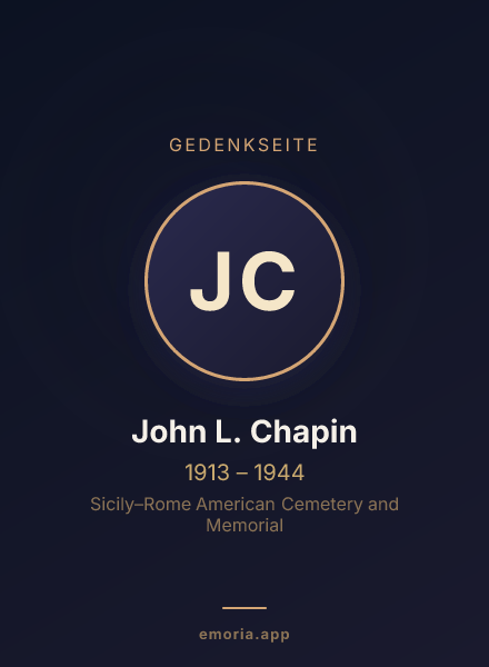 Gedenkportrait von John L. Chapin