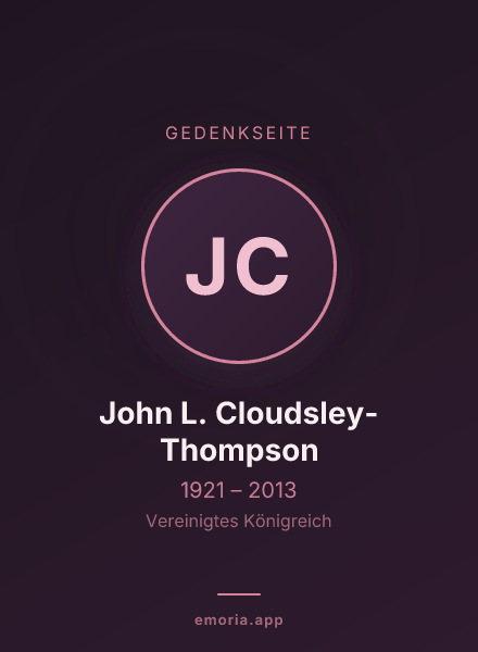 Gedenkportrait von John L. Cloudsley-Thompson