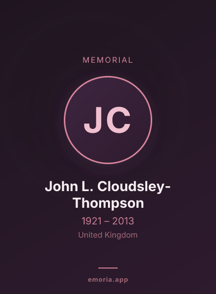 Memorial portrait of John L. Cloudsley-Thompson