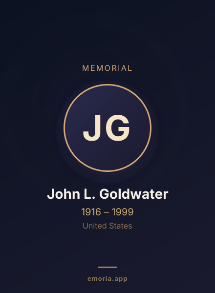 Memorial portrait of John L. Goldwater