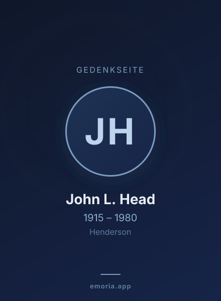 Gedenkportrait von John L. Head