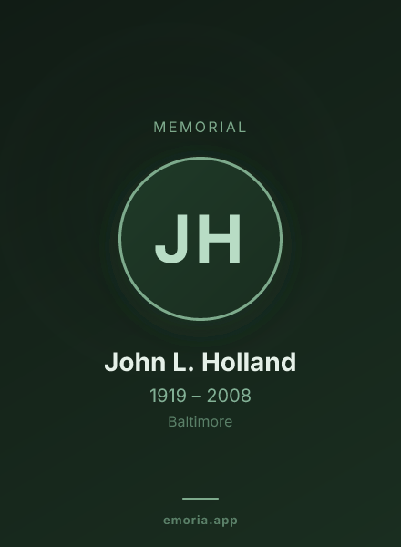 Memorial portrait of John L. Holland