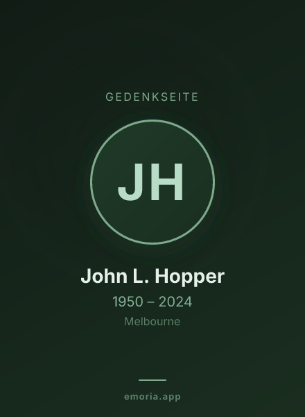 Gedenkportrait von John L. Hopper