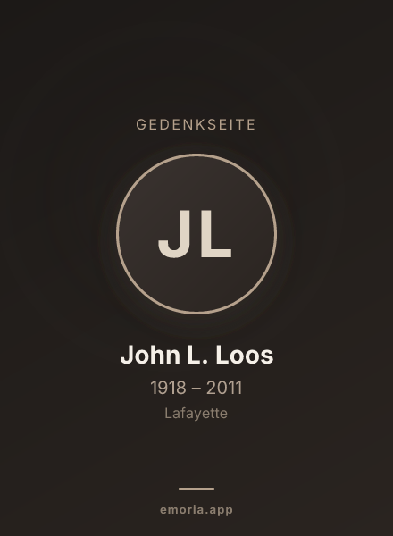Gedenkportrait von John L. Loos