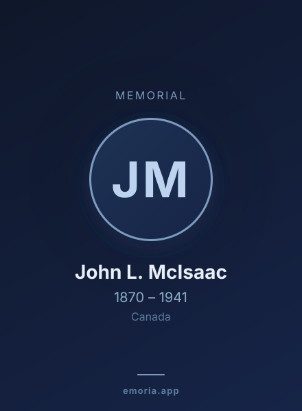 Memorial portrait of John L. McIsaac