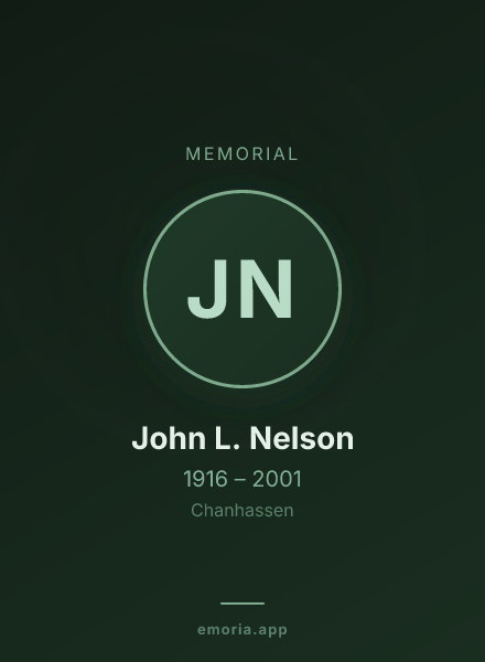 Memorial portrait of John L. Nelson