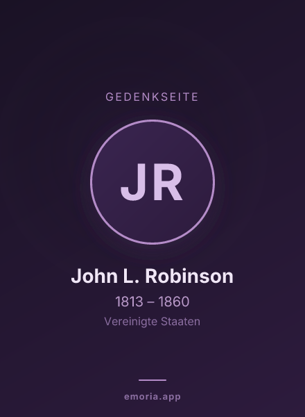 Gedenkportrait von John L. Robinson