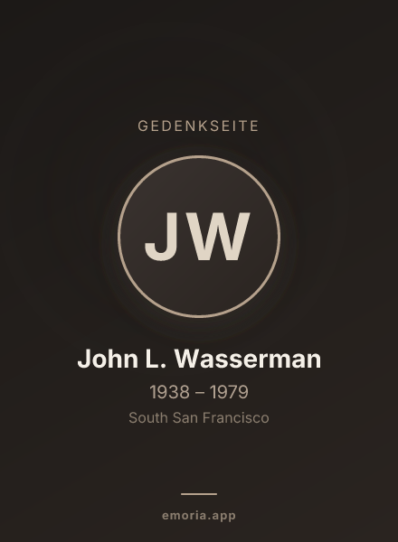 Gedenkportrait von John L. Wasserman