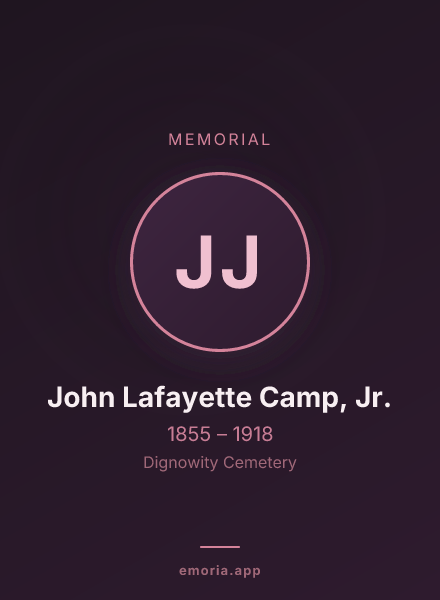 Memorial portrait of John Lafayette Camp, Jr.