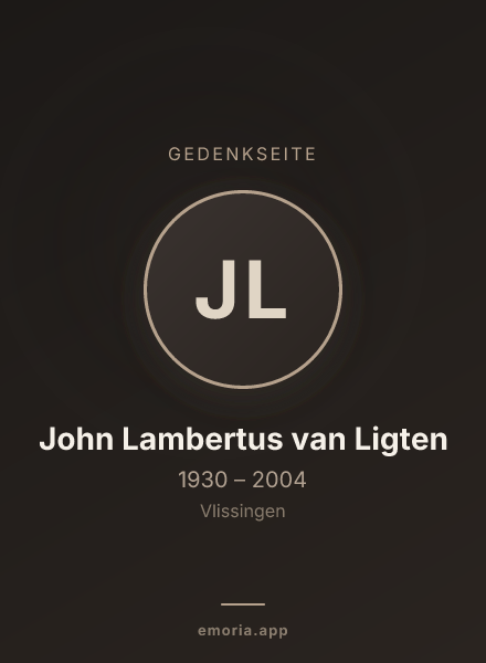 Gedenkportrait von John Lambertus van Ligten