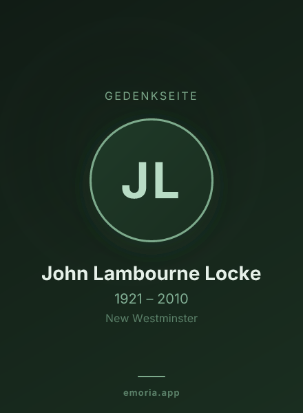 Gedenkportrait von John Lambourne Locke