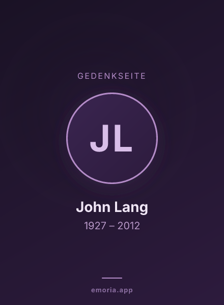 Gedenkportrait von John Lang
