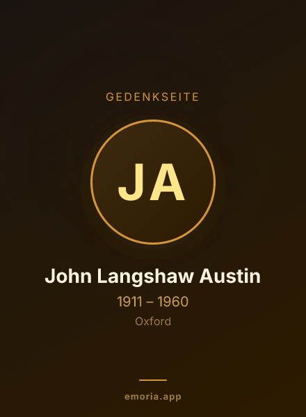 Gedenkportrait von John Langshaw Austin