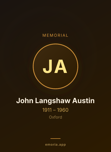 Memorial portrait of John Langshaw Austin