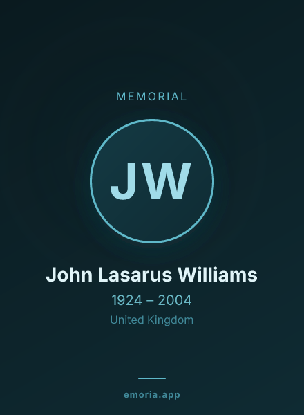 Memorial portrait of John Lasarus Williams