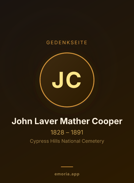 Gedenkportrait von John Laver Mather Cooper