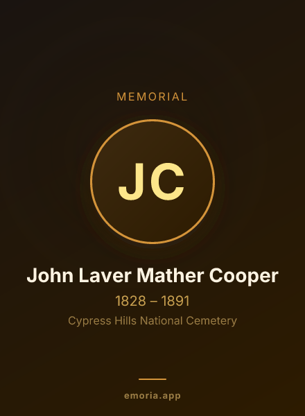 Memorial portrait of John Laver Mather Cooper