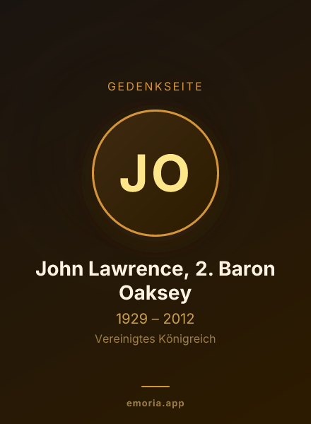 Gedenkportrait von John Lawrence, 2. Baron Oaksey