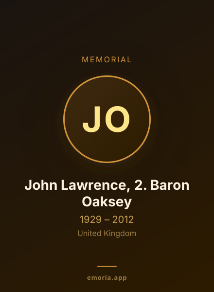 Memorial portrait of John Lawrence, 2. Baron Oaksey