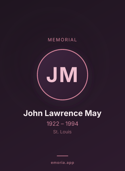 Memorial portrait of John Lawrence May