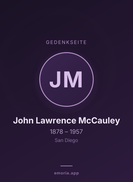 Gedenkportrait von John Lawrence McCauley