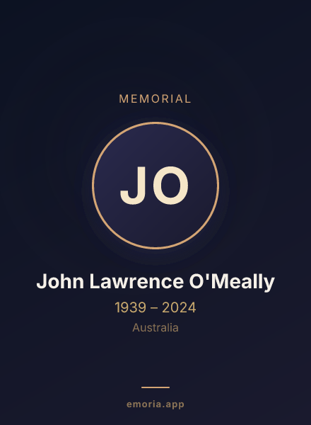 Memorial portrait of John Lawrence O'Meally