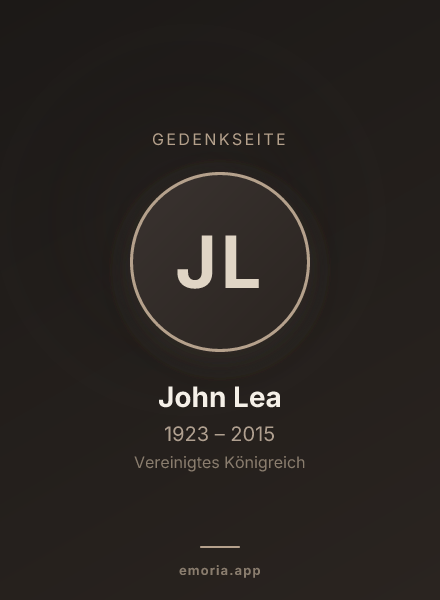 Gedenkportrait von John Lea