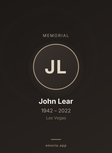 Memorial portrait of John Lear