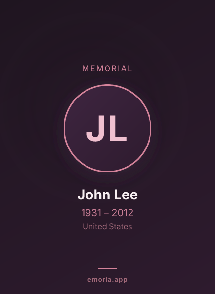 Memorial portrait of John Lee