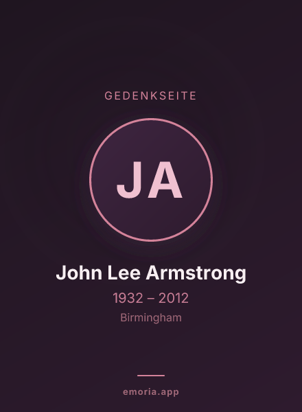 Gedenkportrait von John Lee Armstrong